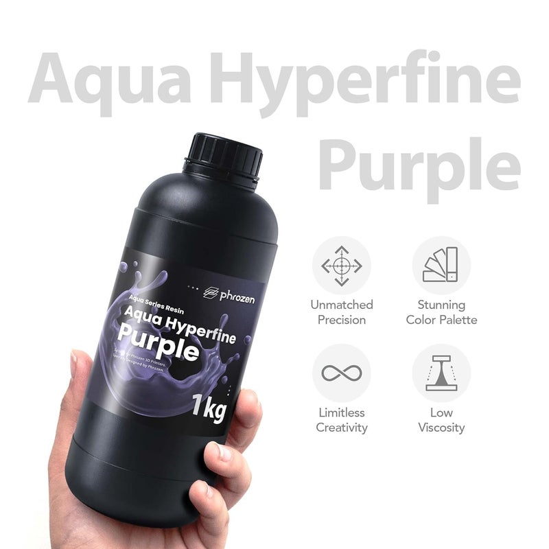 Phrozen Aqua Hyperfine Photopolymer Resin for 9K, 12K or Higher Resolution 3D Printers, 405nm LCD UV-Curing 3D Printing with Low Shrinkage & Superior Precision, Smooth Surface Finish (Purple, 1KG) - Image 2